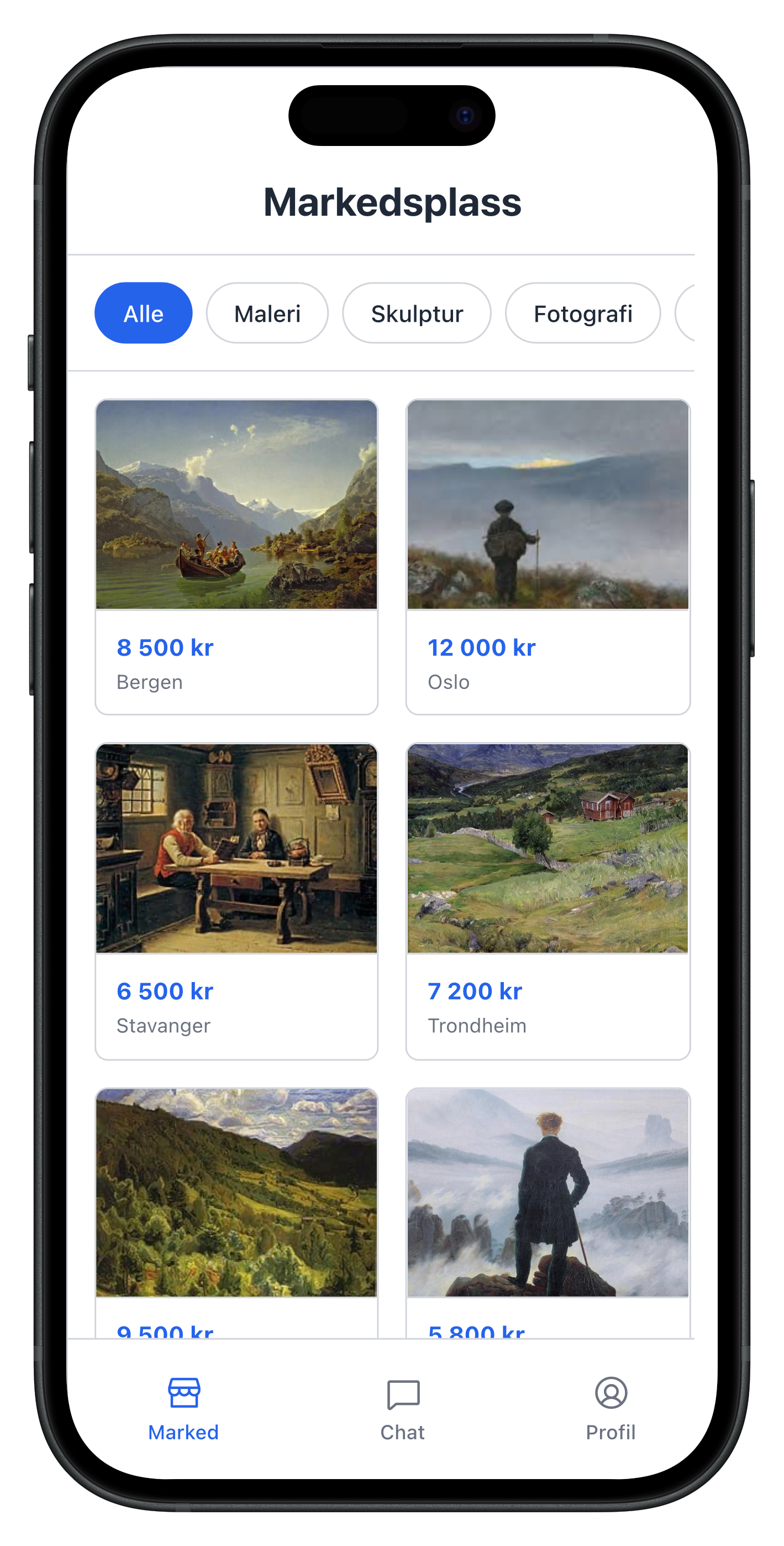 KunKunst mobilapp - skjermbilde 2